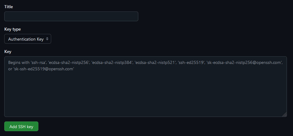 ssh key on github